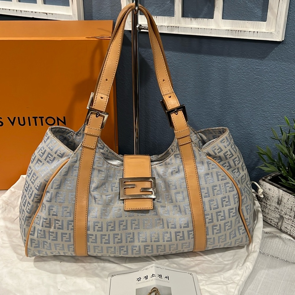 Fendi Blue Shoulder Bag with Iconic Design